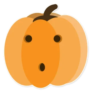 😮 zucca, halloween, autunno, arancione, verdura, adesivo, cartone animato telegram sticker