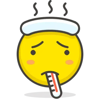 🤧 Emoji, Malato, Termometro, Febbre, Malattia, Mal di testa telegram sticker