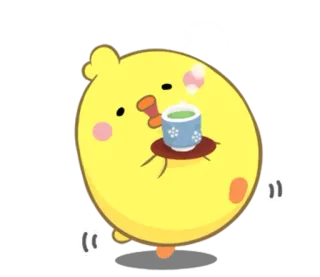 🤤 卡通, 鸡, 茶, 可爱 telegram sticker