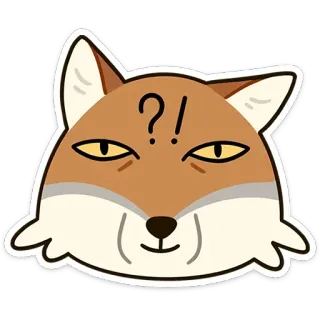 ❓ renard, animal, question, autocollant, dessin animé, expression whatsapp sticker