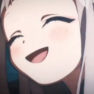 🥯 anime, sorrindo, fofo, desenho animado, feliz telegram sticker
