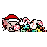 🍬 Weihnachten, Schwein, Süßigkeit, Pixelkunst, festlich, Feiertag, Weihnachtsmütze whatsapp sticker
