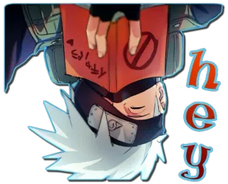 ☺️ Kakashi Naruto HEY anime, kakashi, naruto, character, book telegram sticker