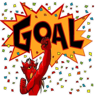 🎉 GOAL objetivo, diabo, celebração, conquista, sucesso, demônio, vencedor telegram sticker