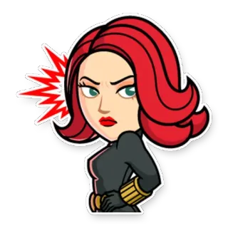 😒 Black Widow Black Widow, Marvel, superhero, komik, wanita, kartun telegram sticker