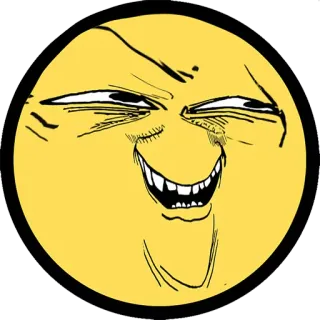 🤔 Meme, Trollface, Meme Internet, Drôle, Visage, Expression, Humour telegram sticker
