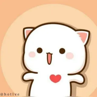 🤭 @hotlve cat, cute, heart, animal telegram sticker