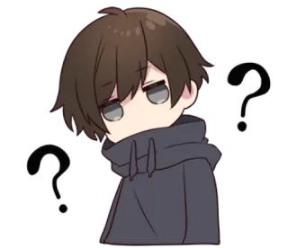 🤓 anime, question, thinking, confused, cartoon, cute, emoticon telegram sticker