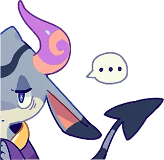 😒 ... cartoon, character, cute, thinking, expression, bubble, digital art telegram sticker