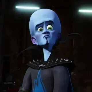 🌟 Megamind Megamind, Dessin animé, Personnage animé, Méchant, Bleu, Film telegram sticker