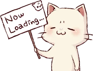 😶 Now Loading... cat, loading, animal, cute, sticker telegram sticker