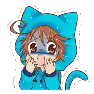 😱 anime, gatto, spaventato, carino, cartone animato telegram sticker