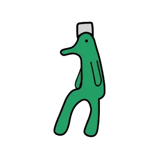 😔 xanh lá, giọt, nhân vật, trừu tượng, sinh vật, kỳ quặc telegram sticker