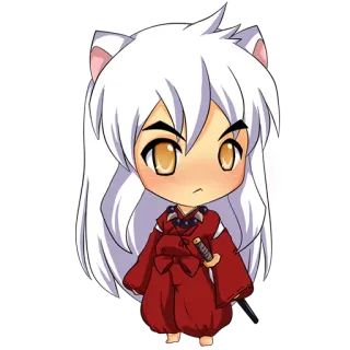 😌 Inuyasha Anime, Chibi, Manga, Orejas de perro whatsapp sticker