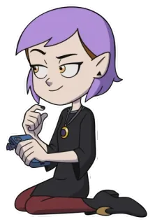 😏 Amity Blight The Owl House cartoon, animated series, witch, magic, teen, purple hair telegram sticker