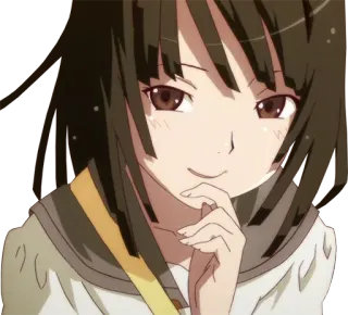 😏 anime, girl, smile, cute, monogatari telegram sticker