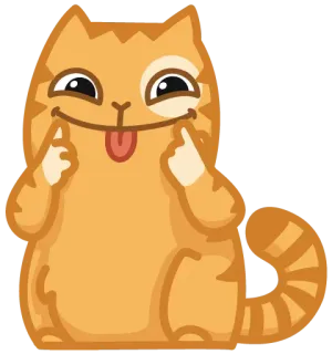 😛 кот, животное, стикер, мультфильм, милый, смешной, язык, причудливый telegram sticker