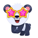 🤩 Panda, Estrelas, Óculos, Fofo, Animal, Desenho animado telegram sticker