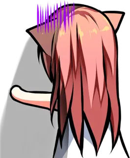 😰 anime, chica gato, linda, manga, triste, molesto whatsapp sticker