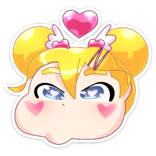 ❤️ Cartone animato, Carino, Kawaii, Anime, Occhi a cuore, Adesivo telegram sticker