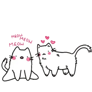 ❤️‍🩹 MEOW MEOW MEOW gato, gatinho, fofo, miau, animal, amor, rosa telegram sticker
