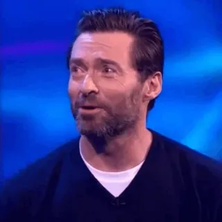 🎧 man, person, celebrity, portrait, actor, Hugh Jackman whatsapp sticker
