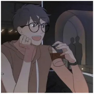 😃 Kreskówka, Anime, Postać, Picie, Osoba telegram sticker