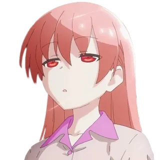 🥱 anime, cô gái, nhân vật, tóc đỏ telegram sticker