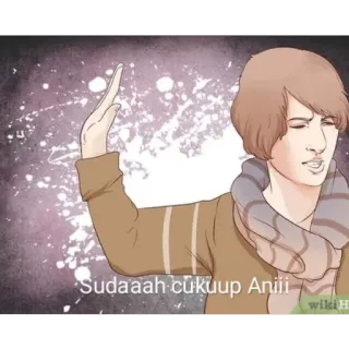 🙃 Sudaaah cukup Aniii ストップ, ハンドジェスチャー, 拒否, 不適切な言葉 telegram sticker