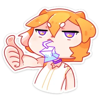 👍 Anime, Hoạt hình, Emoji, Nhân vật, Ngón tay cái giơ lên whatsapp sticker