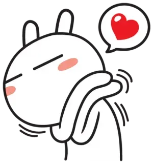 ❤️ królik, serce, miłość, słodki, kreskówka, postać telegram sticker