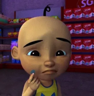 🏴 Upin Kartun, Sedih, Menangis, Karakter telegram sticker