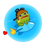 🚀 TO THE MOON Meme, Frosch, Rakete, Fliegend, Internetkultur telegram sticker