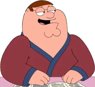😌 Peter Griffin Family Guy 卡通, 彼得·格里芬, 恶搞之家, 喜剧, 动画 telegram sticker