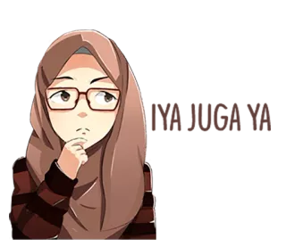 🤔 musulman, hijab, lunettes, pensif, réflexion, femme telegram sticker