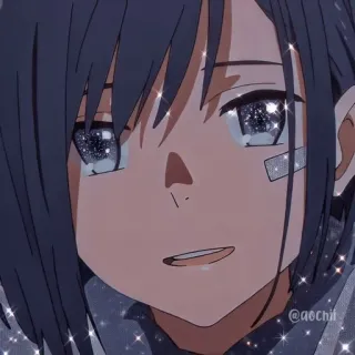 🫐 Anime, Manga, Gadis, Karakter, Berkilau, Sedih whatsapp sticker