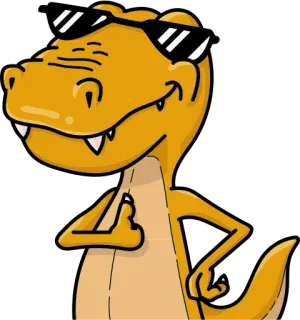 😎 Dinosaurier, Sonnenbrille, Cartoon, Reptil, Cool whatsapp sticker