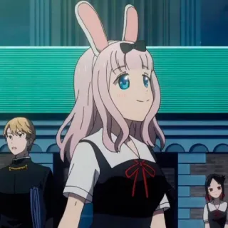 💈 Chika Fujiwara Kaguya-sama: Love Is War anime, girl, bunny ears, chika fujiwara, cute, kaguya-sama, love is war telegram sticker