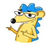😉 卡通, 动物, 刺猬, 角色, 指, 得意 telegram sticker