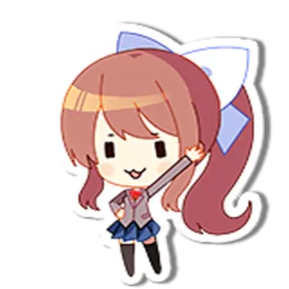 👋 Monika Doki Doki Literature Club! Anime, Chibi, Fofo, Jogo, Literatura, Clube whatsapp sticker