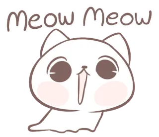 💭 Meow Meow แมว, เหมียว, ลูกแมว, น่ารัก, สัตว์, การ์ตูน telegram sticker