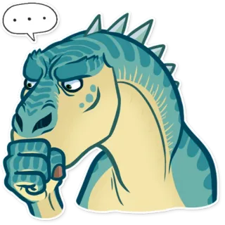🤔 恐竜, 考える, 爬虫類, 動物 telegram sticker
