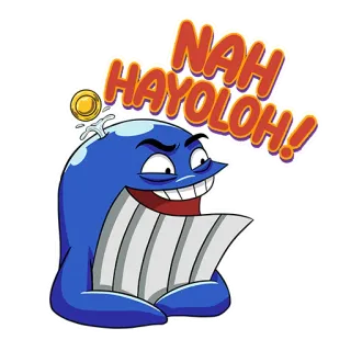 🐳 NAH HAYOLOH! кит, мультфильм, наклейка, синий, вода, смешной telegram sticker