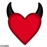 ❤️ coeur, diable, mal, amour, dessin animé, démon, symbole, icône telegram sticker