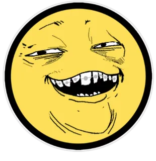😊 Meme, Emoji, Trollface, Mem internetowy, Uśmieszek, Śmieszne, Żółta buźka telegram sticker