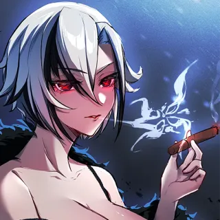 🚬 Аниме, Женщина, Сигара, Курение, Женщина, Искусство telegram sticker