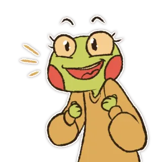 🤩 kikker, cartoon, personage, glimlachend, schattig, kawaii telegram sticker