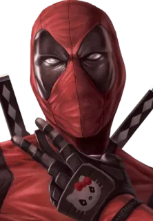 ✌ Deadpool Deadpool, Marvel, superhero, comic book, anti-hero, katana telegram sticker