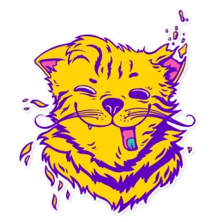 💋 gato, adesivo, desenho animado, animal, fofo, engraçado telegram sticker