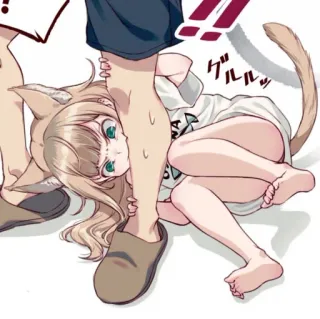 🎶 グルッ Anime, Ragazza gatto, Carino, Manga, Giappone, Orecchie da animale whatsapp sticker